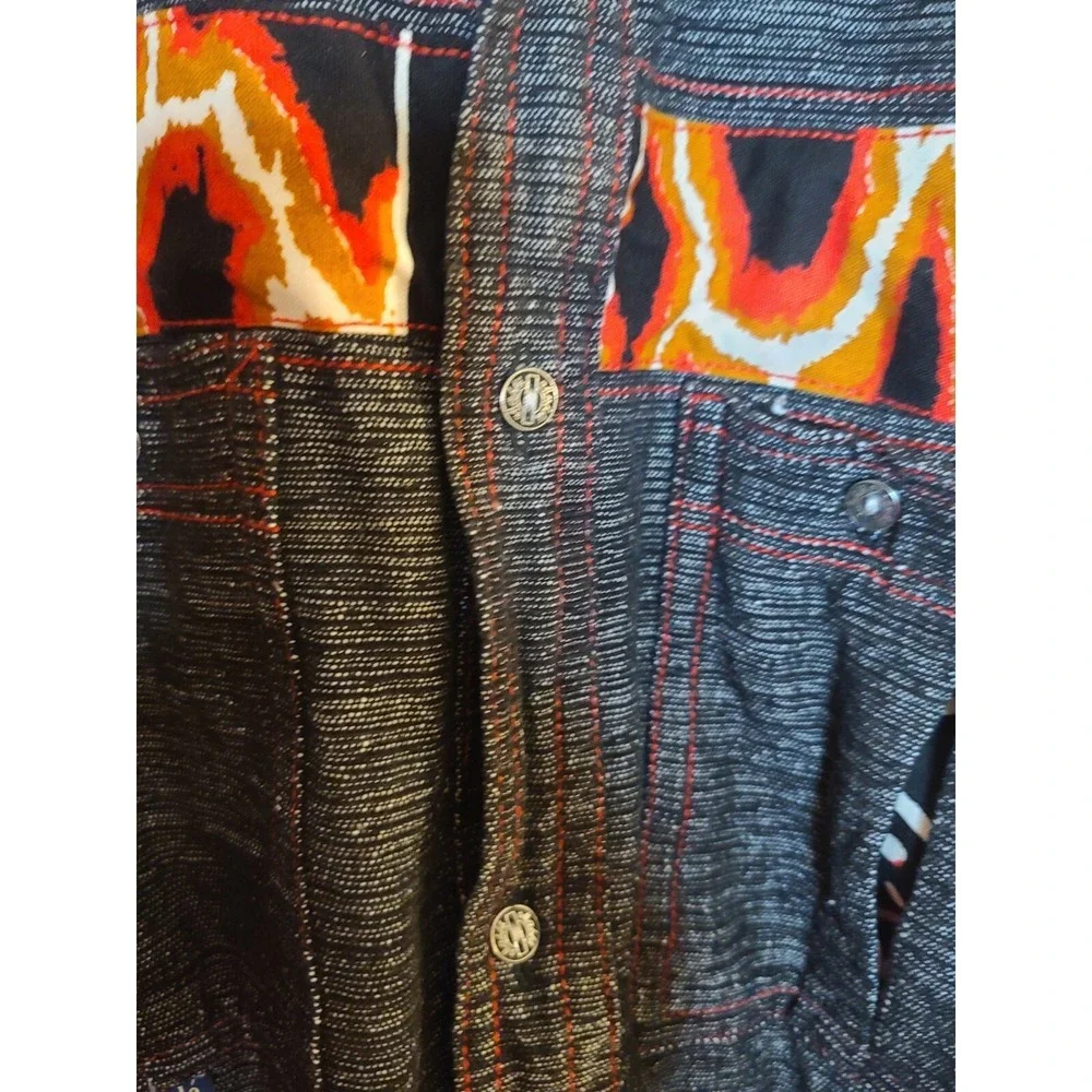 Vintage Mens Mable Button Down Short Sleeve Shirt Metal Buttons XXL Very Nice